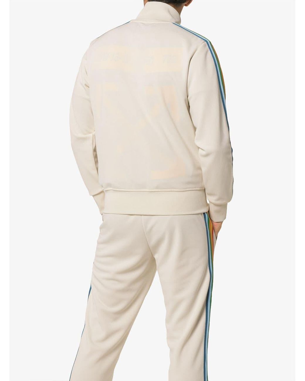 Palm Angels Rainbow Stripe Tracksuit Jacket in White for Men