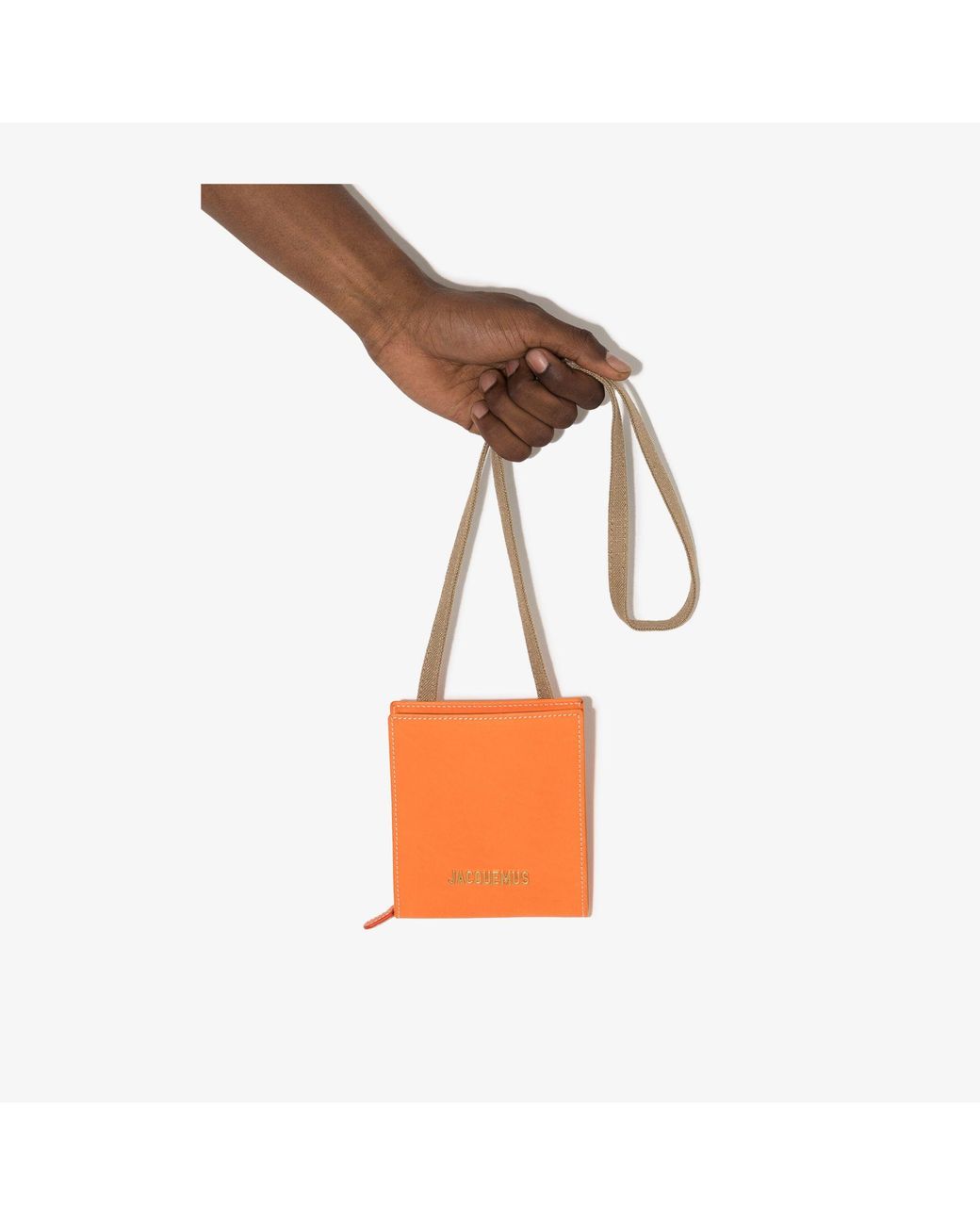 Jacquemus Le Gadjo Leather Messenger Bag in Orange for Men Lyst