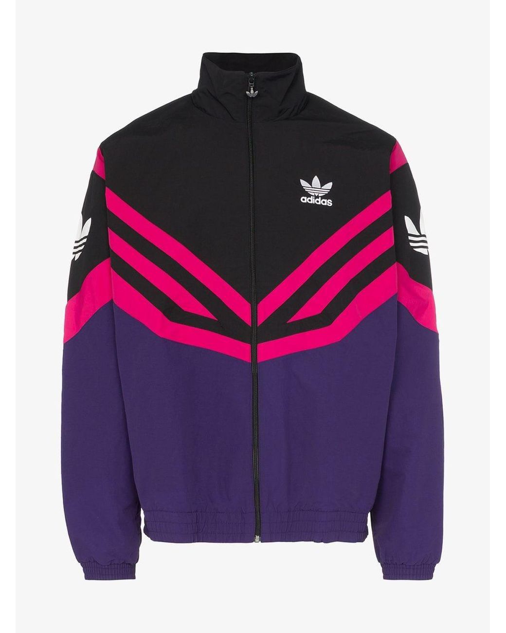 Adidas purple stripe jacket Clearance