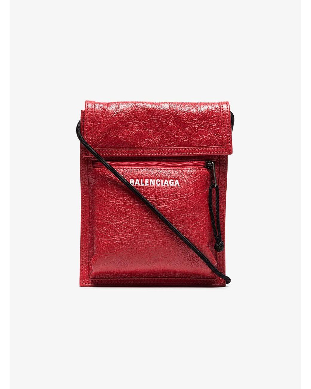 balenciaga red explorer pouch