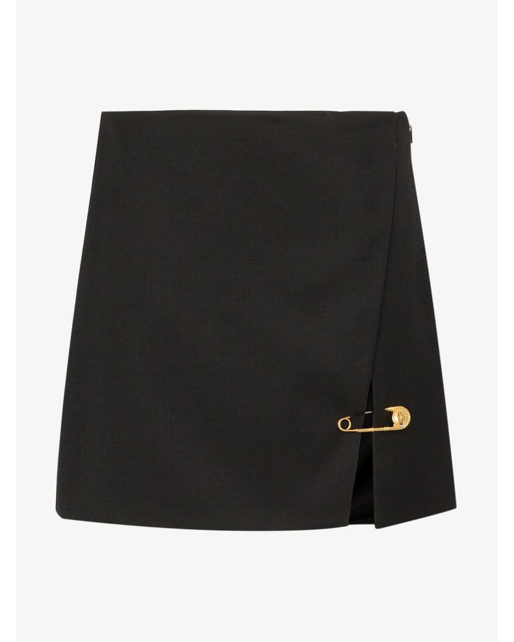 【送料&関税込】Versace safety Pin Flared Midi Skirt Safety Pin Flowy Satin Midi Skirt | VERSACE US