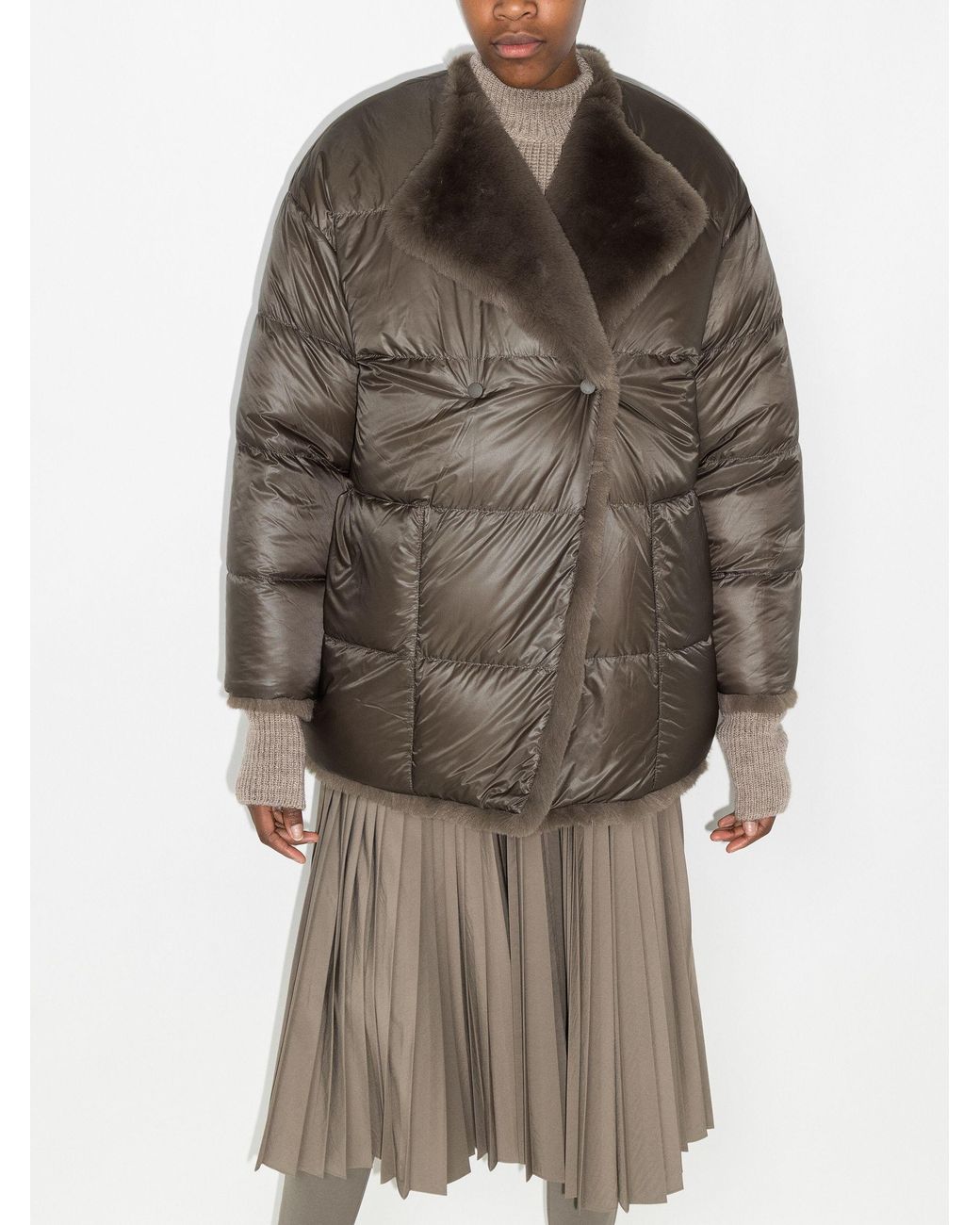 Moncler Genius 4 Moncler Hyke Lema Reversible Puffer Coat in Brown