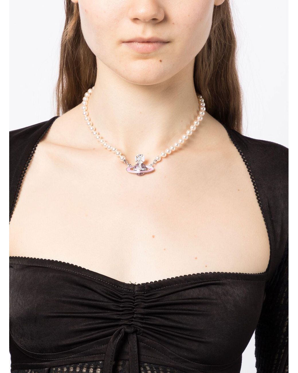 Vivienne Westwood Crystal-orb Pearl Necklace in Natural | Lyst UK