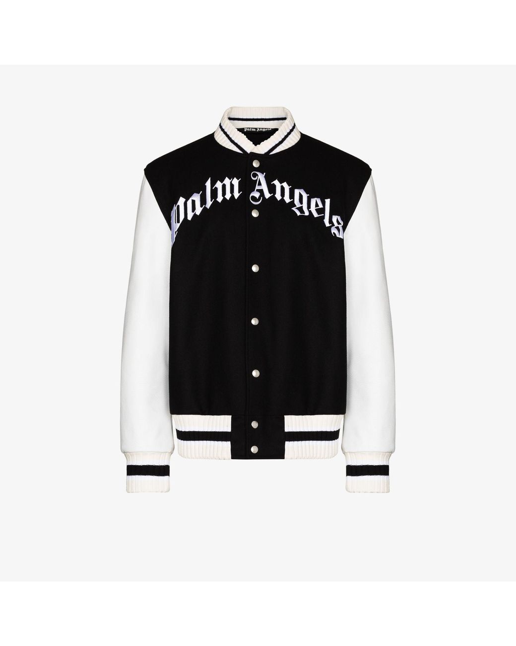 Palm Angels X Browns 50 Bear Appliqué Varsity Jacket in Black for