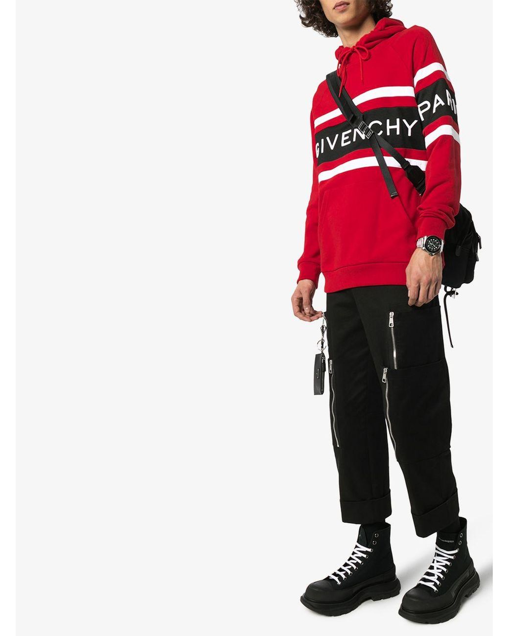 Givenchy Hoodie With Contrasting Stripes in Red for Men | Lyst