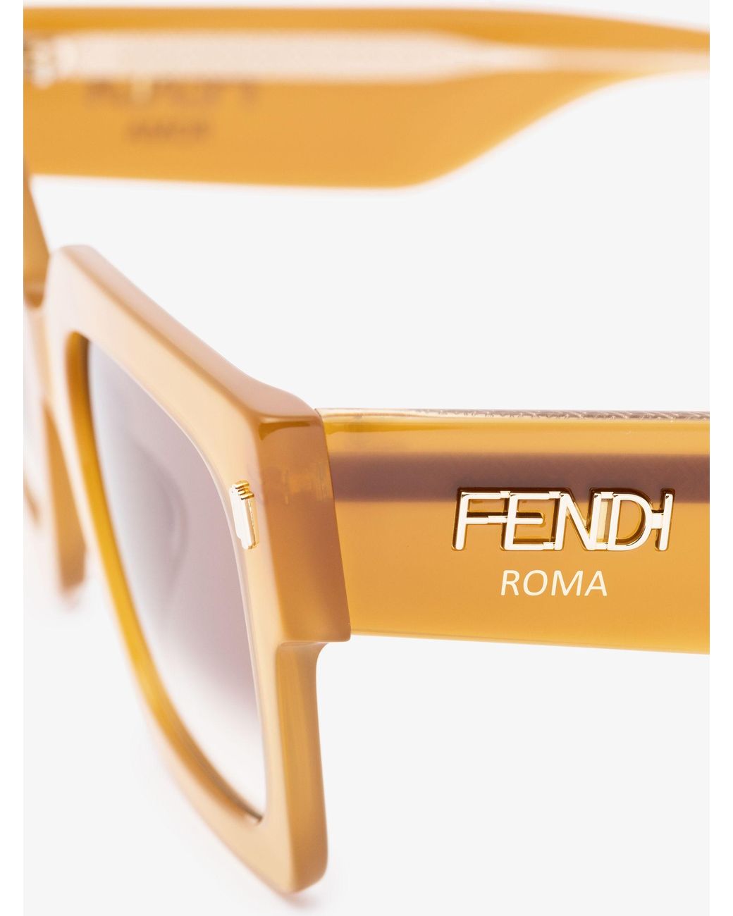 Fendi Fendirama Yellow Round Ladies Sunglasses FF0343SFMP0M53