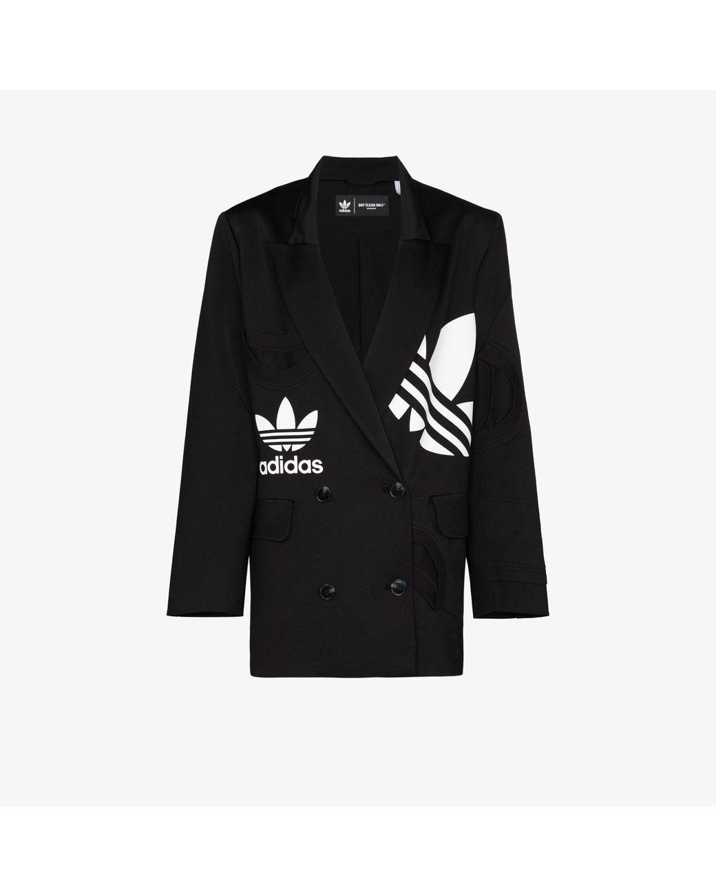 adidas Synthetic X Dry Clean Only Trefoil Blazer in Black | Lyst