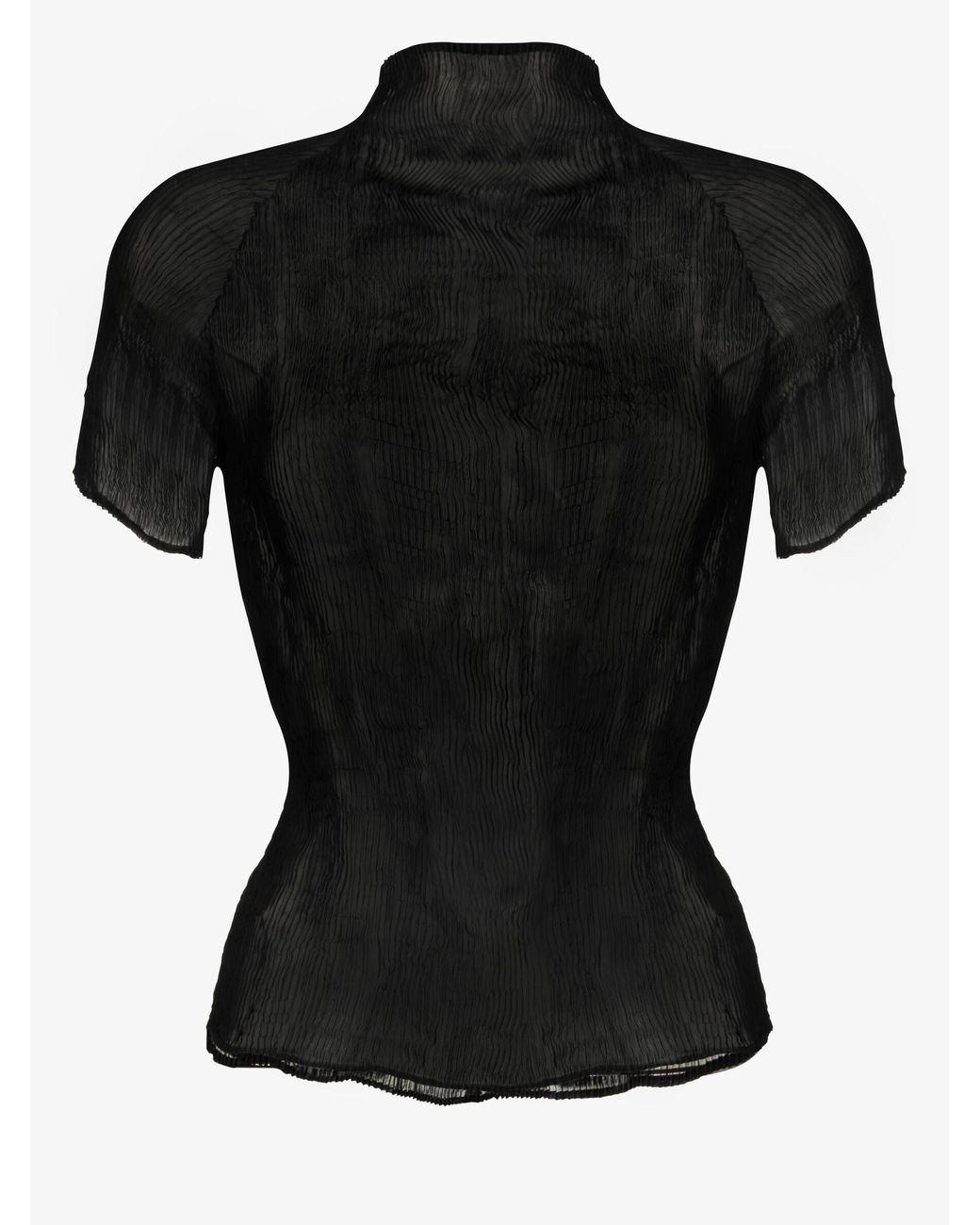 Issey Miyake Chiffon Twist 1 Plissé Top in Black | Lyst