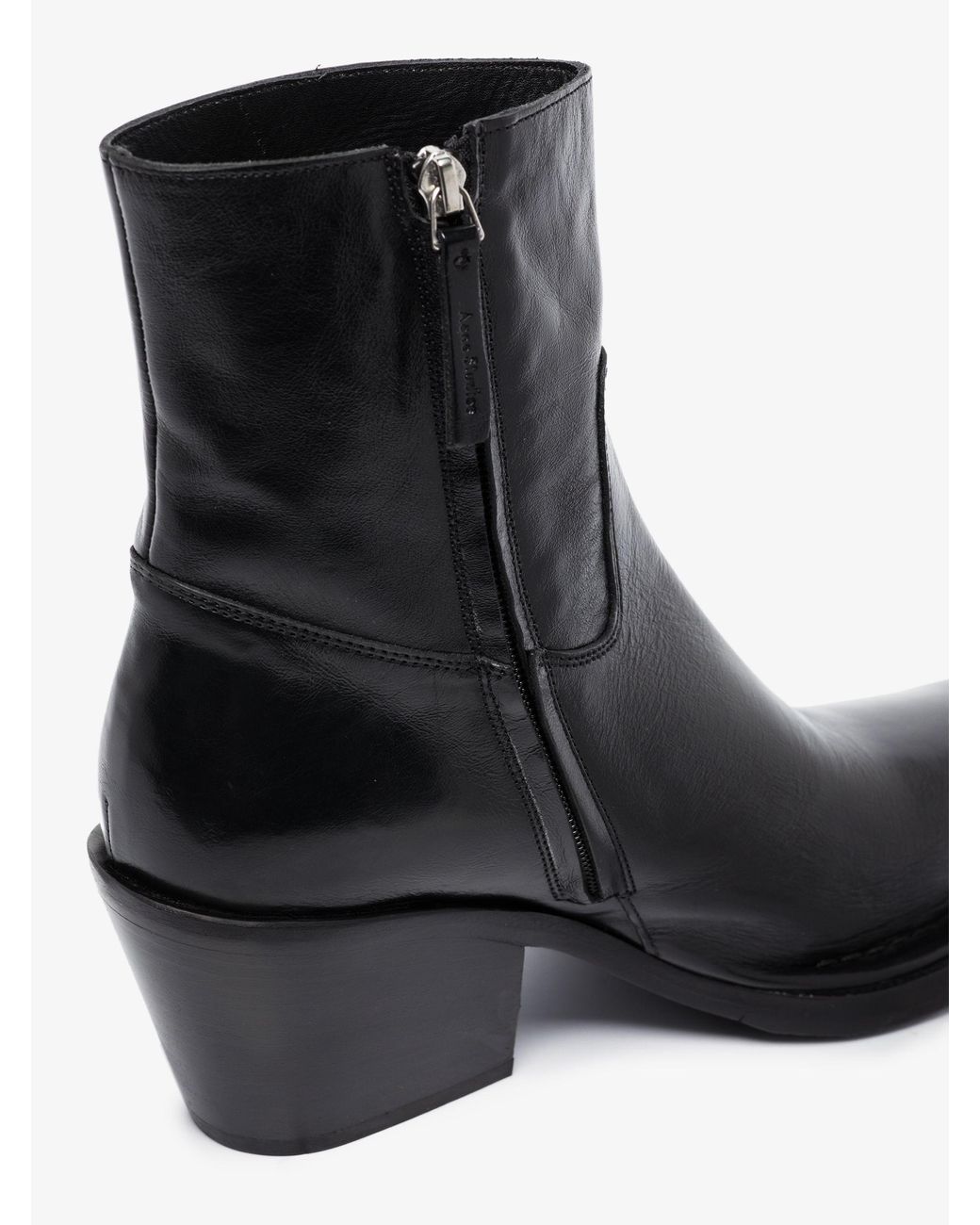 Acne Studios Bruna Leather Ankle Boots in Black | Lyst