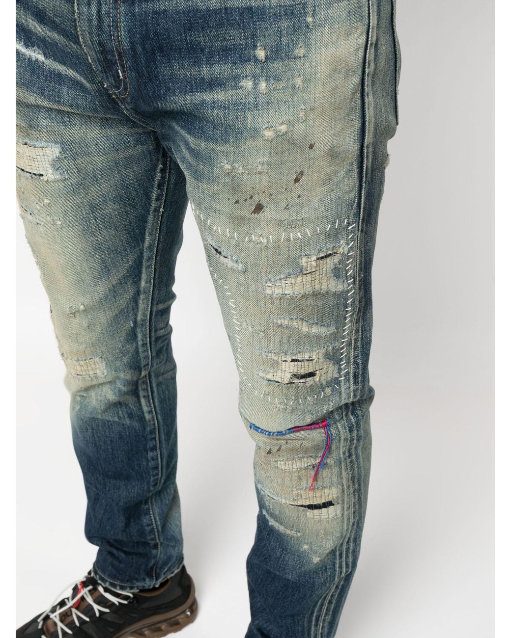 Neighborhood Savage Distressed Straight-leg Jeans - Men's - Cotton