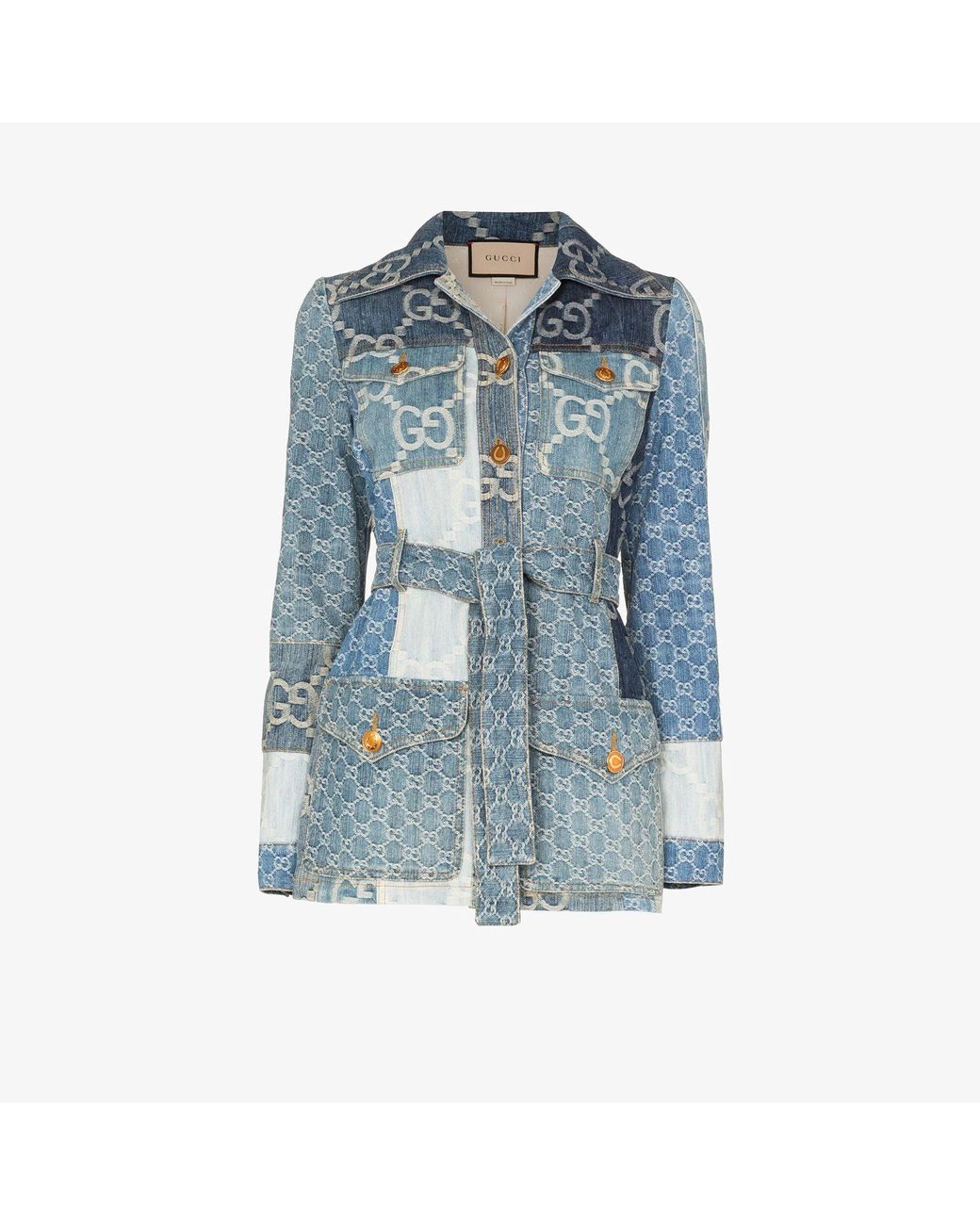Gucci Jumbo gg Denim Jacket in Blue | Lyst