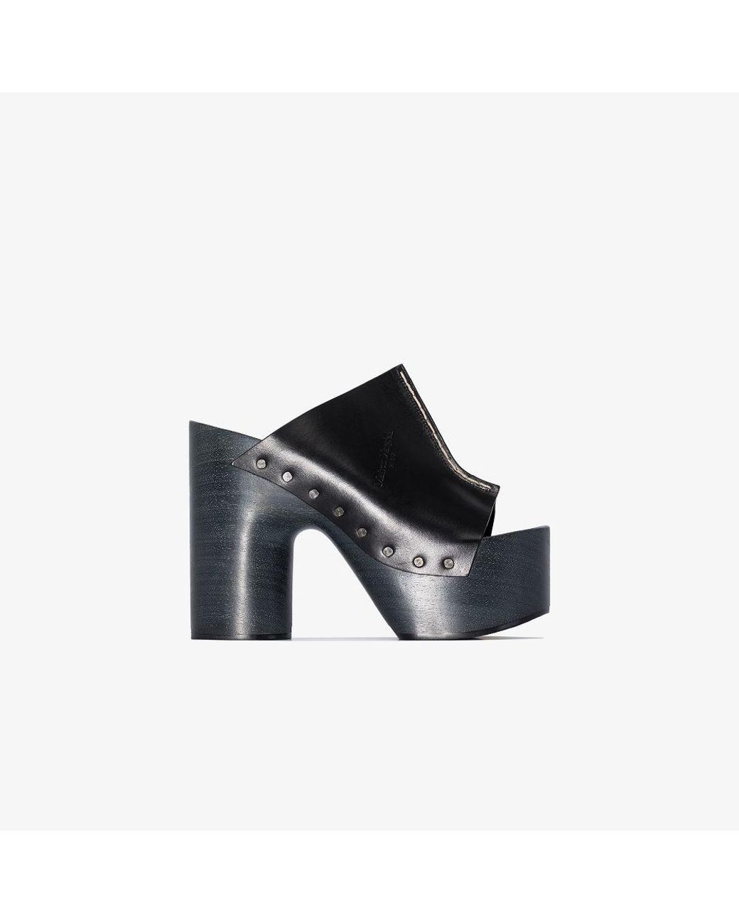 Maison Margiela Tabi 80 Wooden Platform Sandals in Black | Lyst