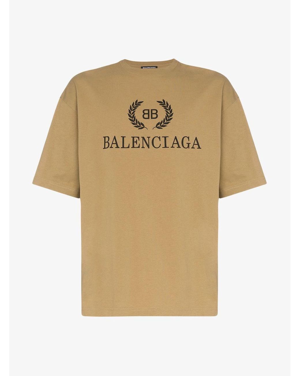 Balenciaga Bb Logo T shirt in Brown for Men Lyst