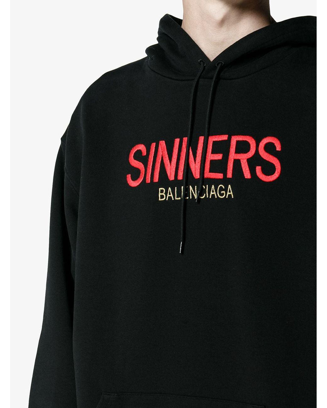 Balenciaga Cotton Sinners Hoodie in Black for Men | Lyst Australia