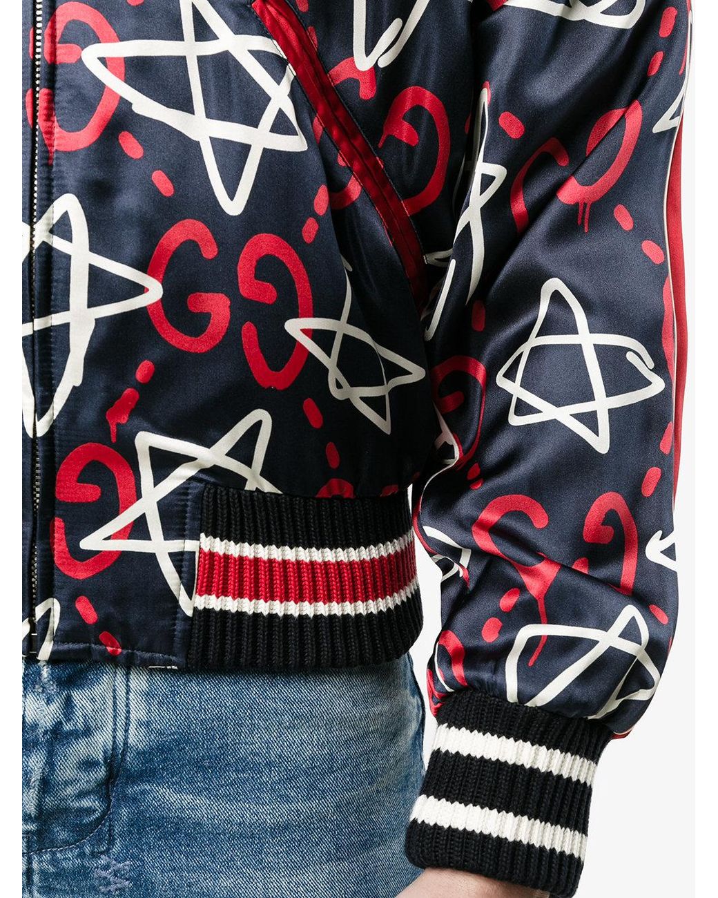 Guccighost star bomber jacket discount