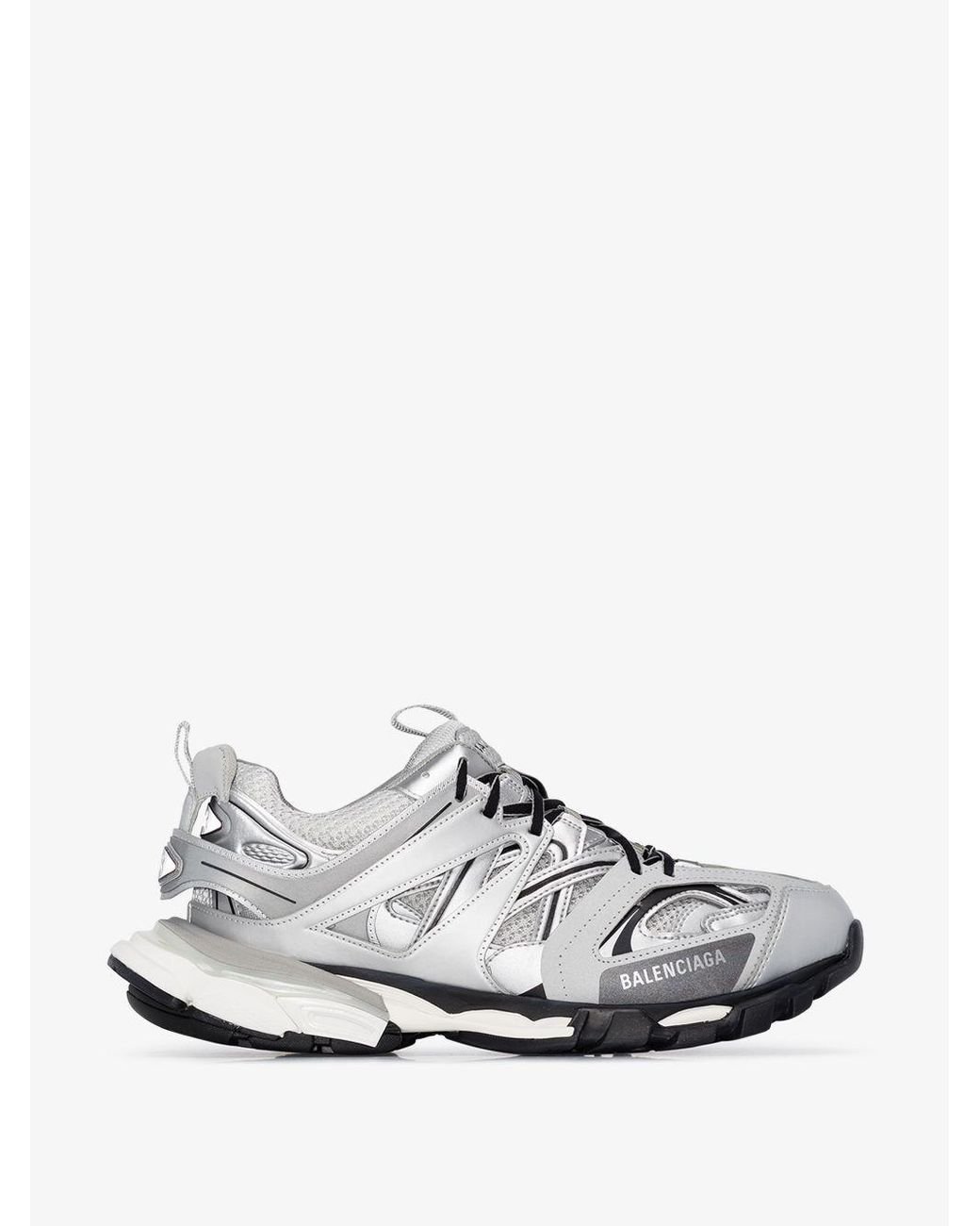 Balenciaga Silver Track Sneakers Gray for Men | Lyst