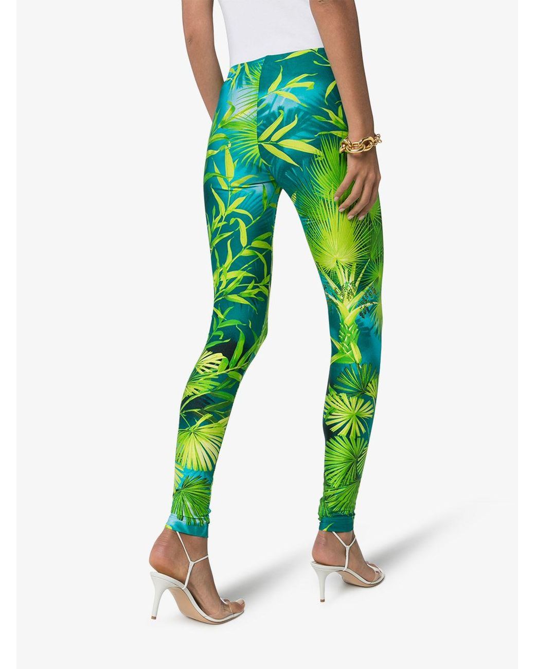 Versace Jungle Print leggings in Green