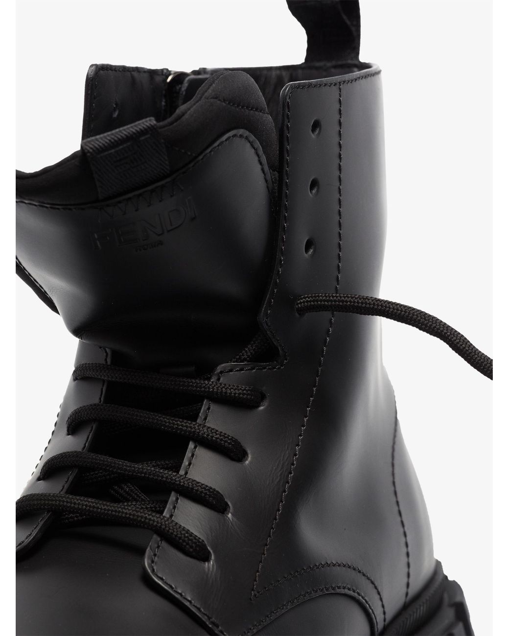 Fendi Leather Biker Boots in Black for Men | Lyst