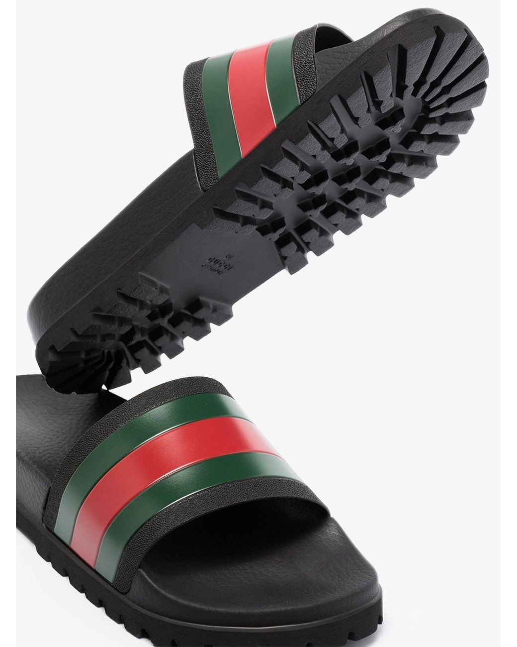 Gucci Pursuit Web Slides in Black for 