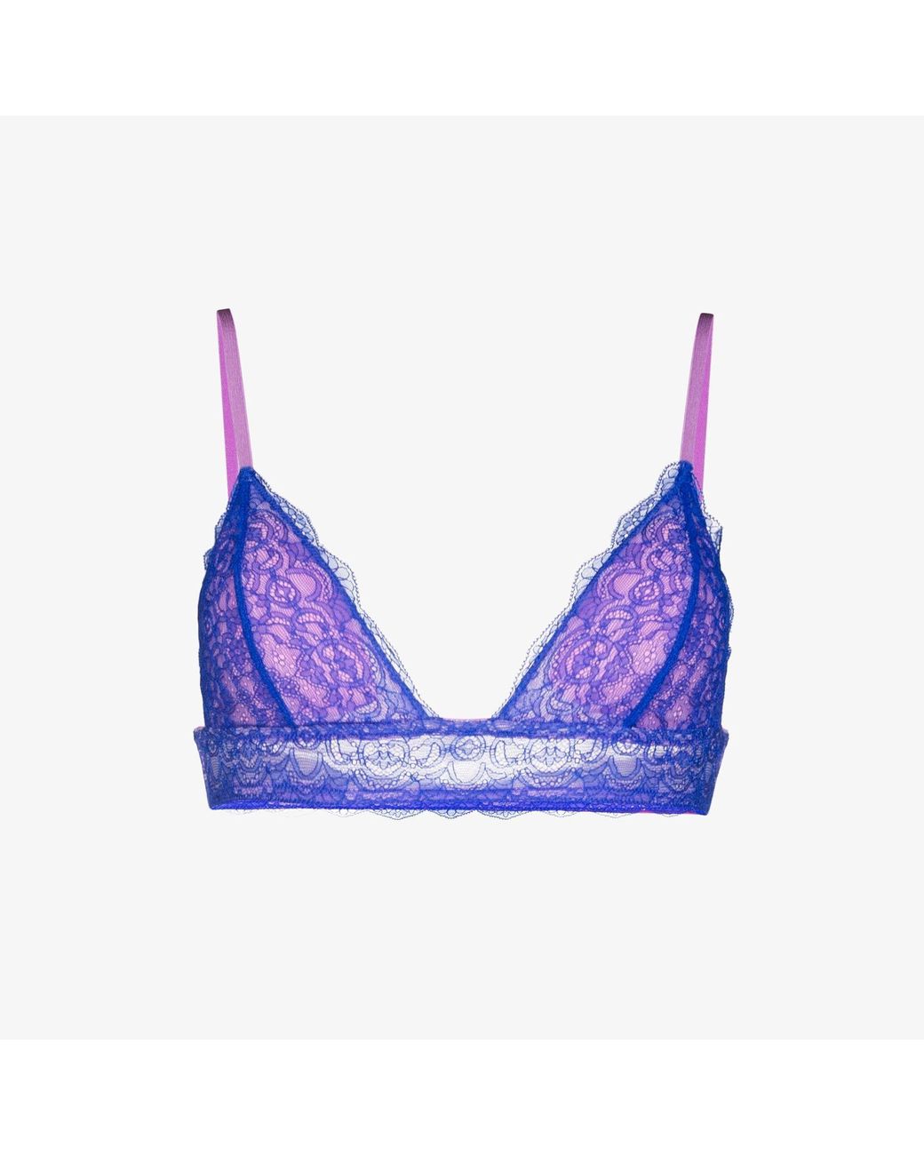 Dora Larsen Cameron Lace Soft-cup Triangle Bra in Purple Womens Clothing Lingerie Bras 