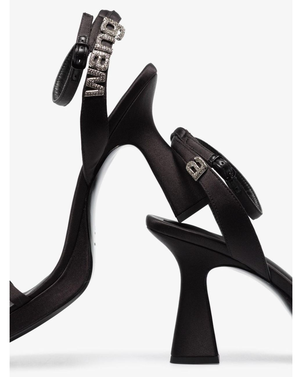 Alexander Wang Shannon 105 Platform Satin Sandals in Black Lyst