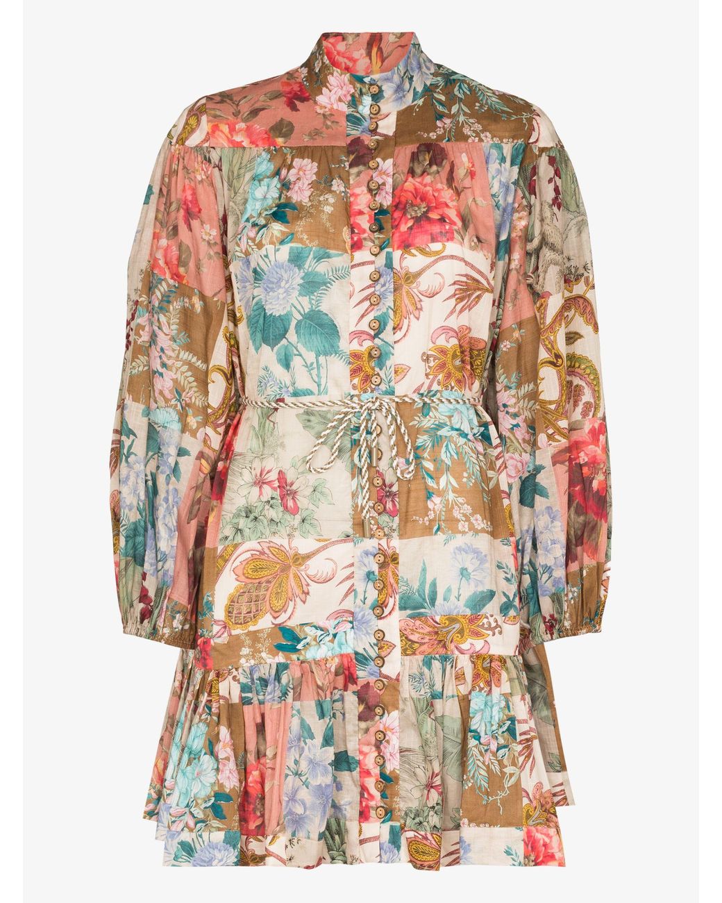Zimmermann Cassia Floral Patchwork Mini Dress | Lyst Australia