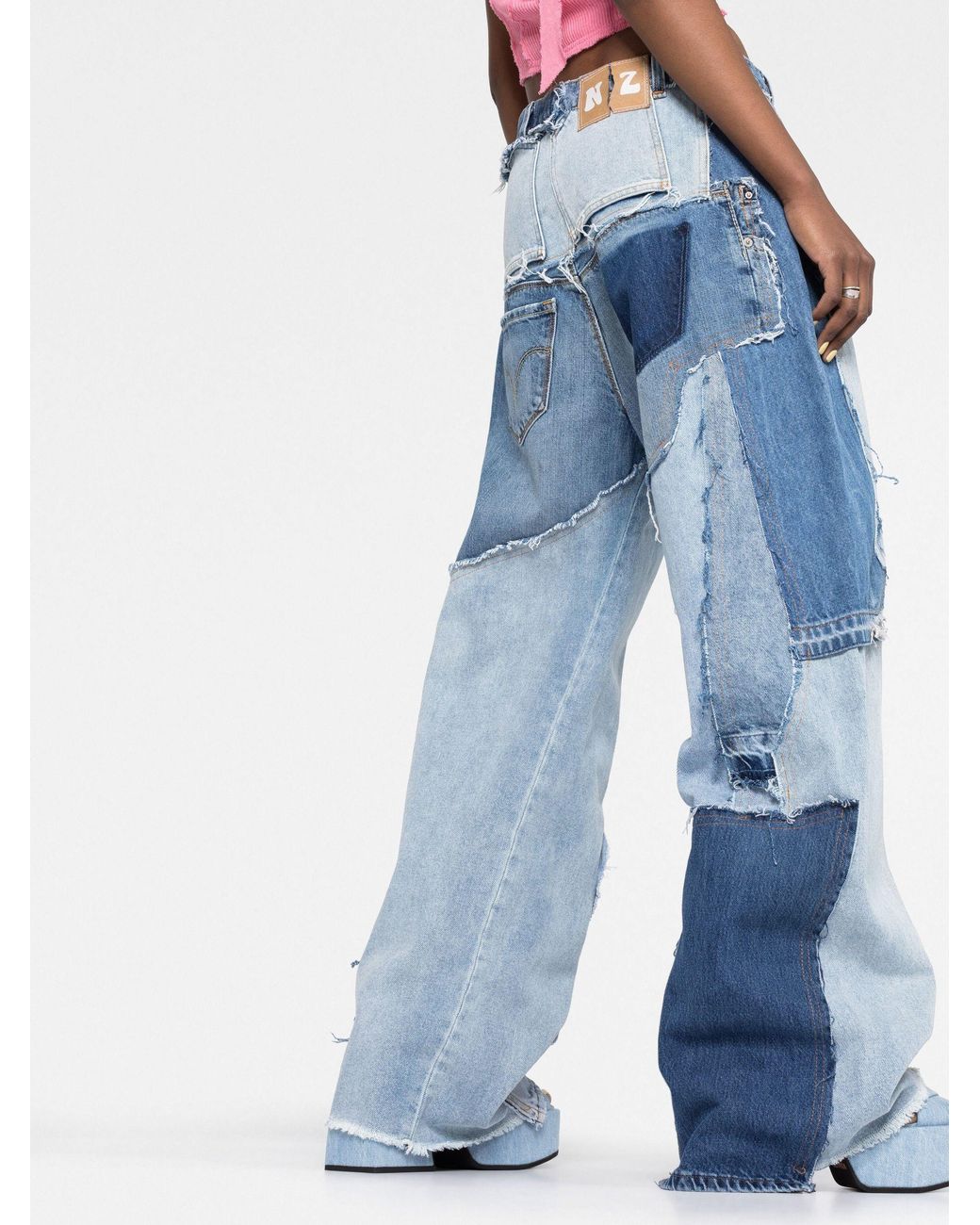 アリシアスタンPatchwork Like Wide Denim Pants Amazon.com: ZUNQKG Womens Star Jeans Y2K Patchwork High
