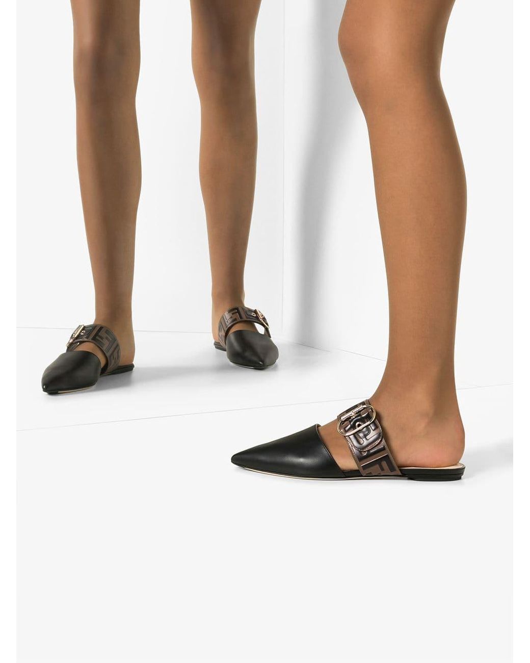 Fendi ff hotsell buckle mule