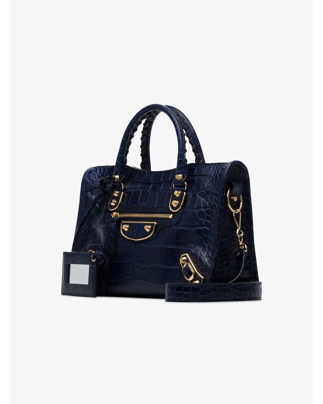 Balenciaga city hotsell croc embossed