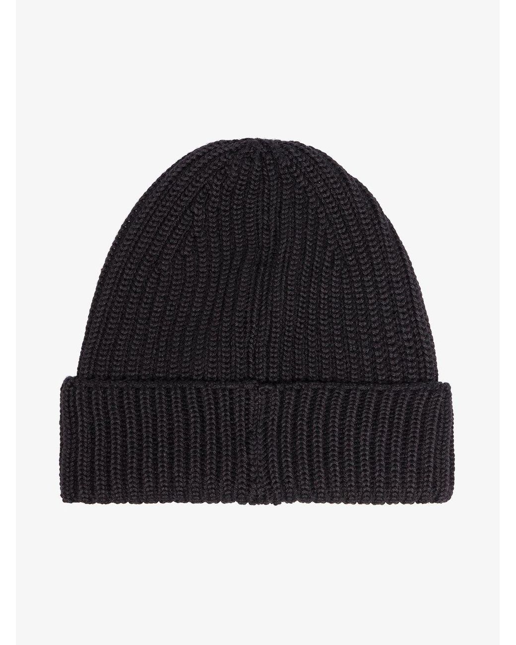 Leather Black Ribbed toggle Lens Beanie 