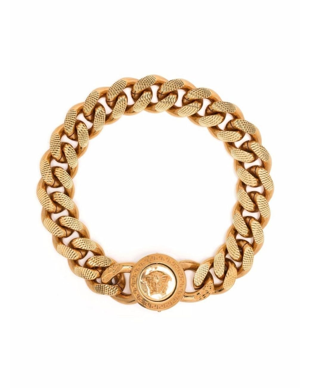 Versace -tone Medusa Curb Chain Bracelet in Metallic | Lyst