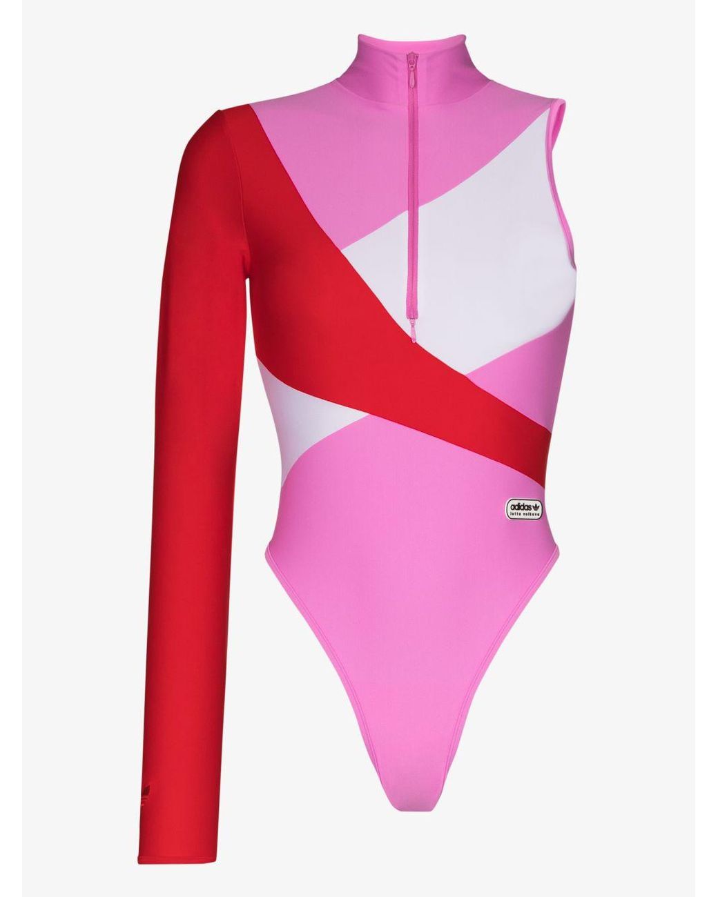 adidas X Lotta Volkova One Sleeve Swimsuit in Pink | Lyst