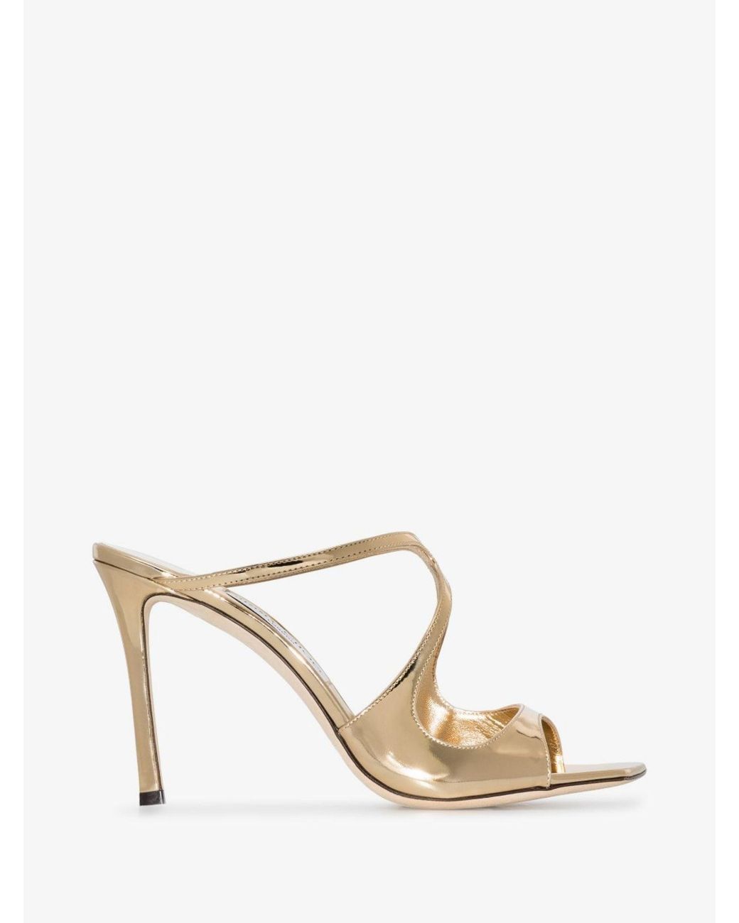 Jimmy Choo Anise 95 Leather Sandals in Gold (Metallic) - Lyst