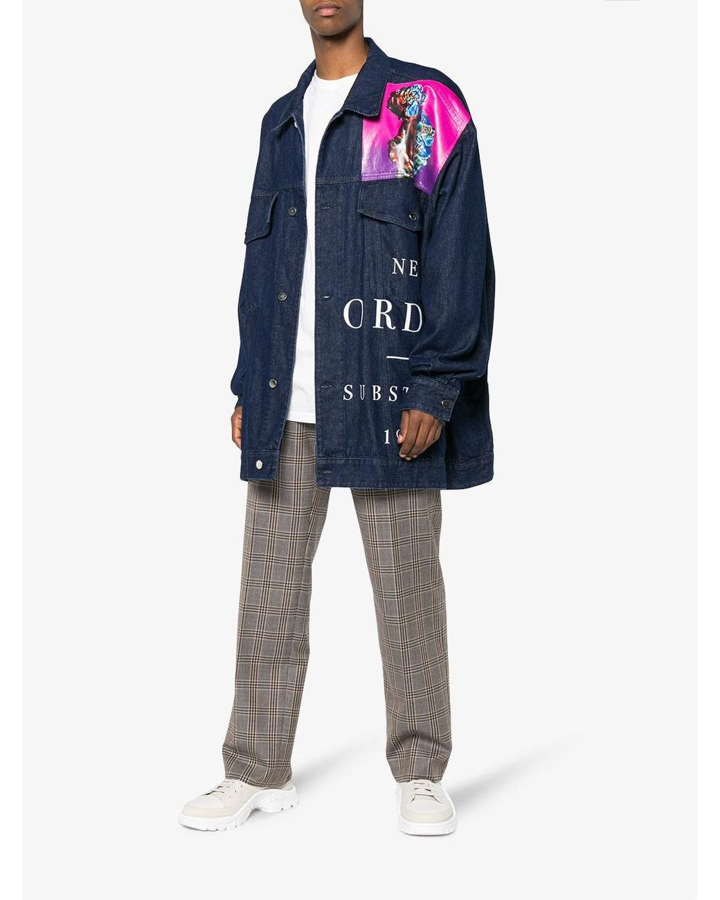 Raf Simons X New Order Printed Denim Jacket in Blue for Men Raf Simons X New Order Printed Denim Jacket in Blue for Men