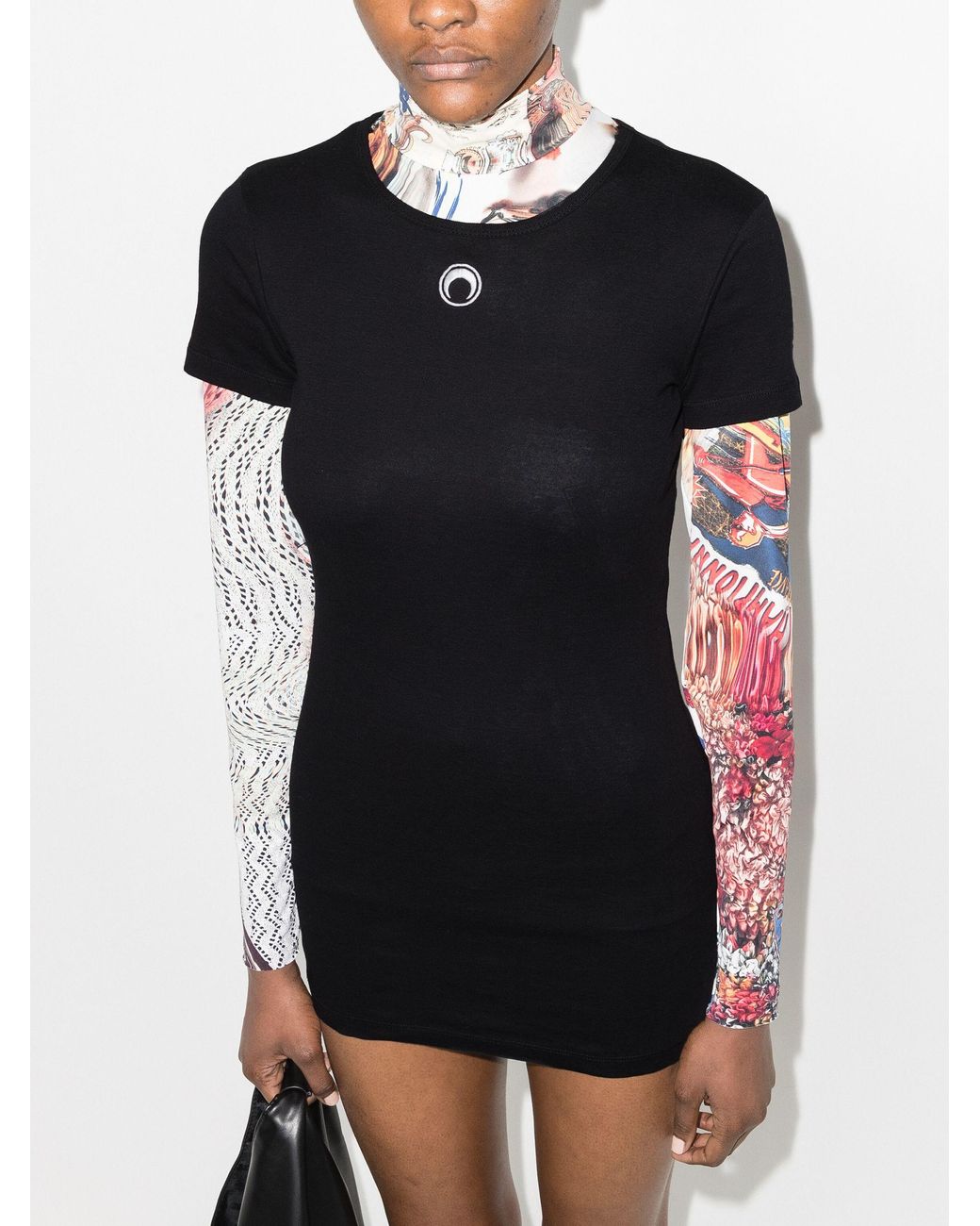 Marine Serre Crescent Moon Organic Cotton Mini Dress in