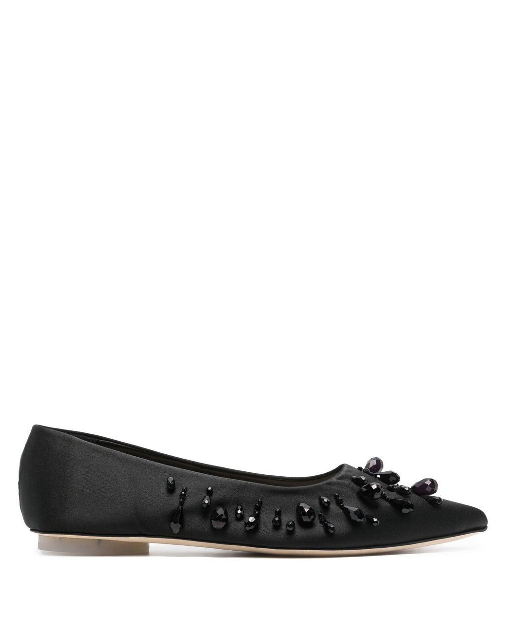 Simone Rocha Crystalembellished Satin Ballet Pumps in Black Lyst UK