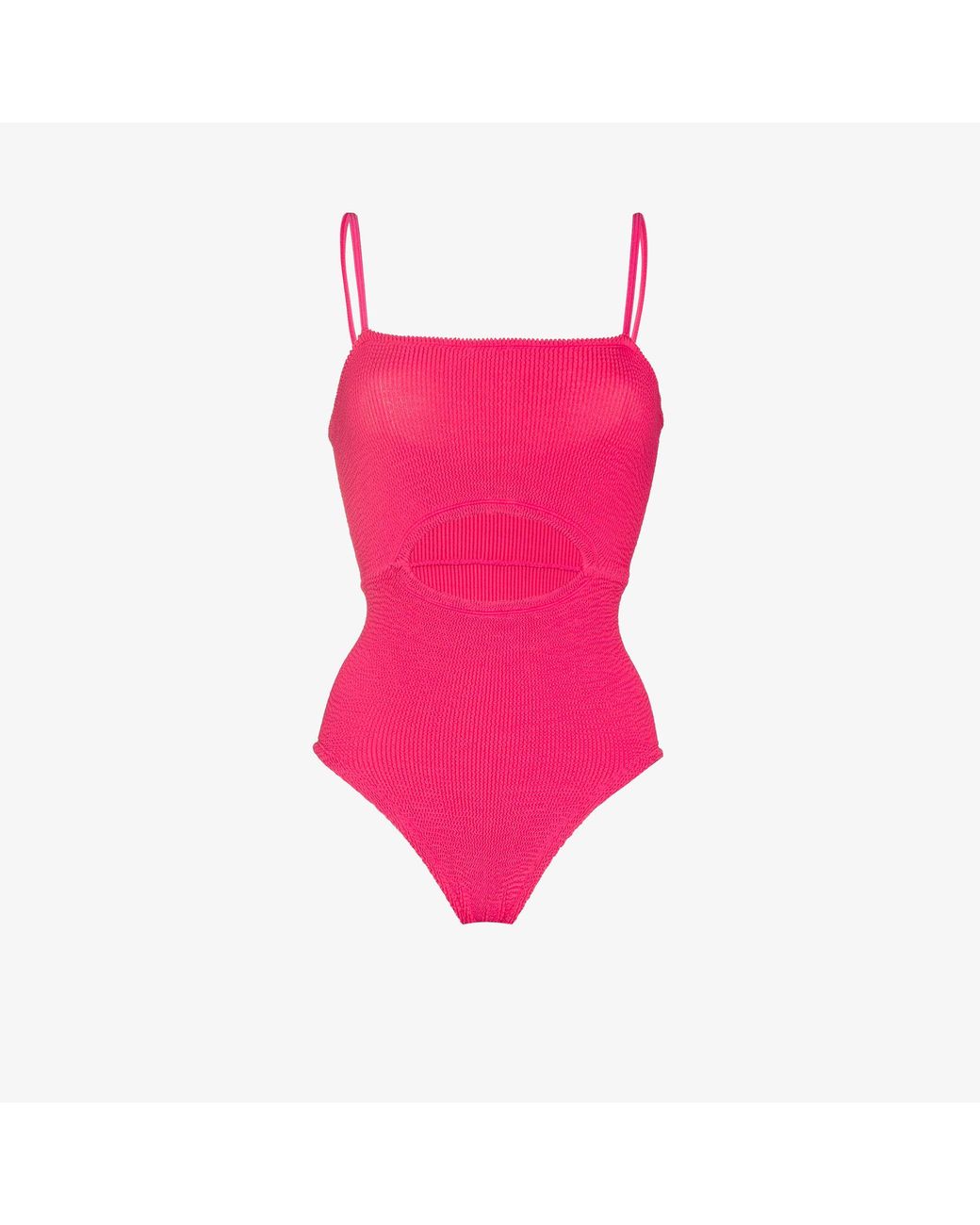 Hunza G Lara Crinkle Cutout Swimsuit - Women's - Elastane/nylon in Pink ...