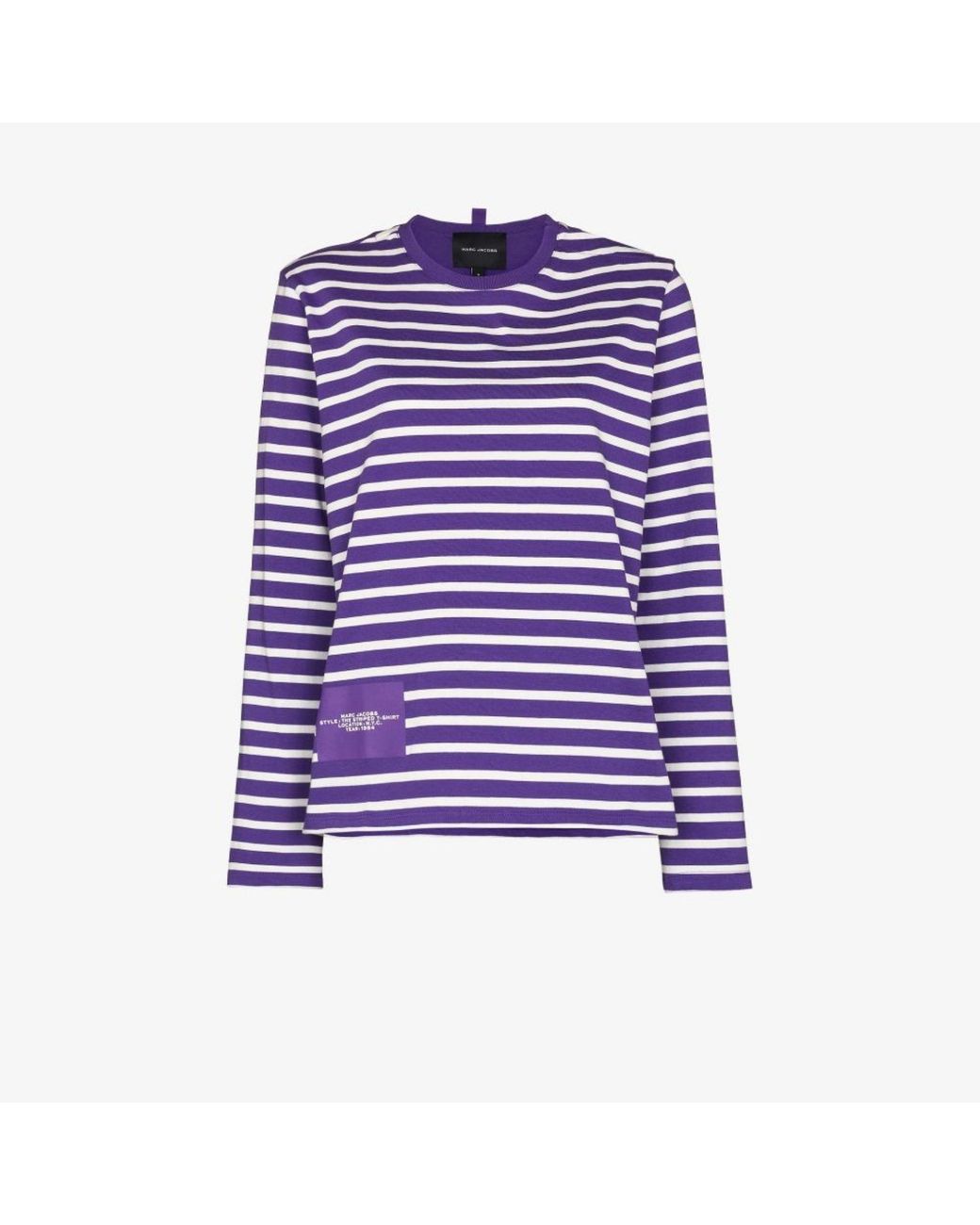 purple and white striped t shirt
