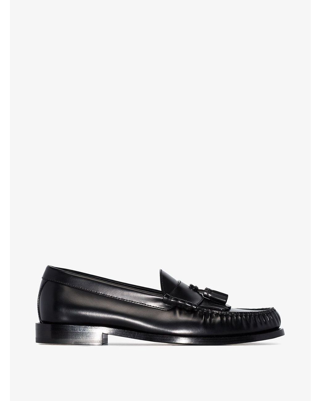 Celine Luco Tassel Leather Loafers in Black Lyst