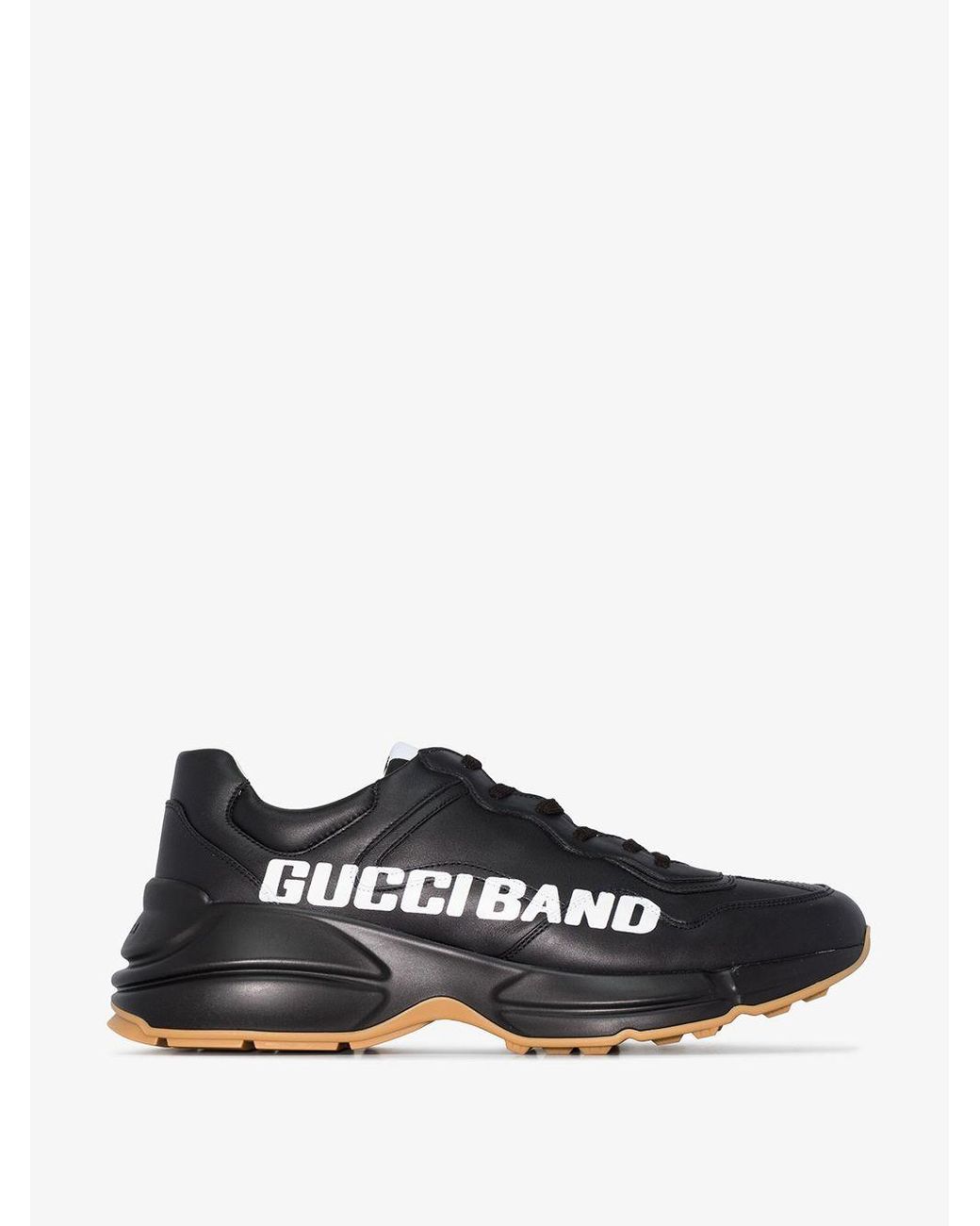 gucci black vintage rhyton sneakers