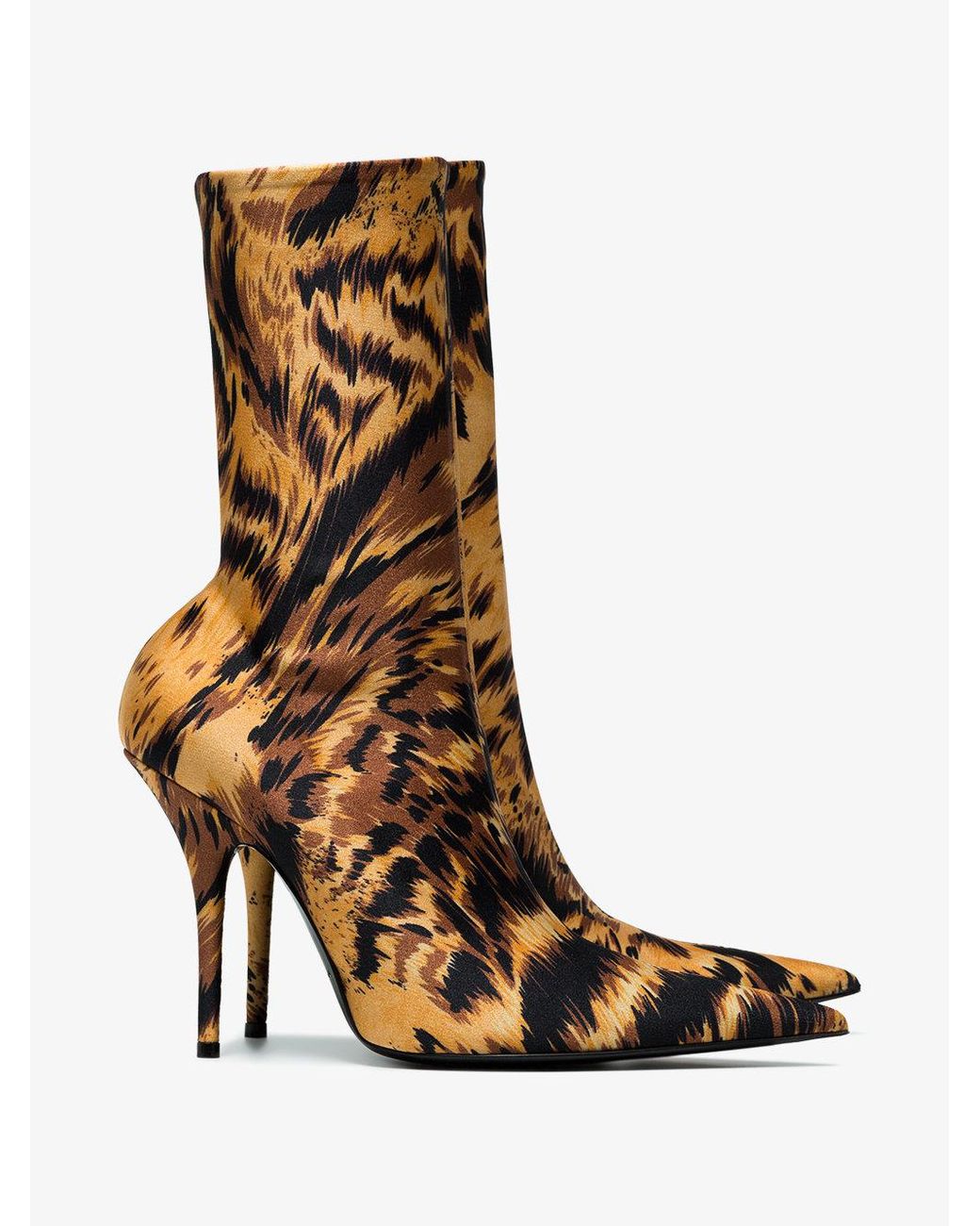 Balenciaga Leopard Print Knife 110 Ankle Boots in Brown Lyst