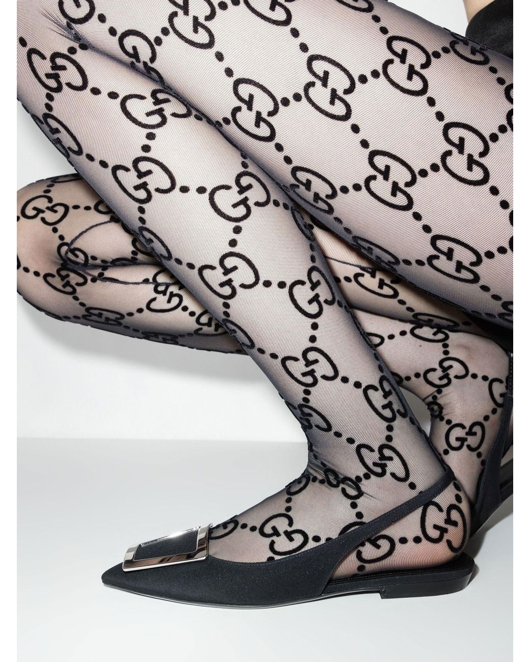 Gucci gg Print Tights in Gray Lyst