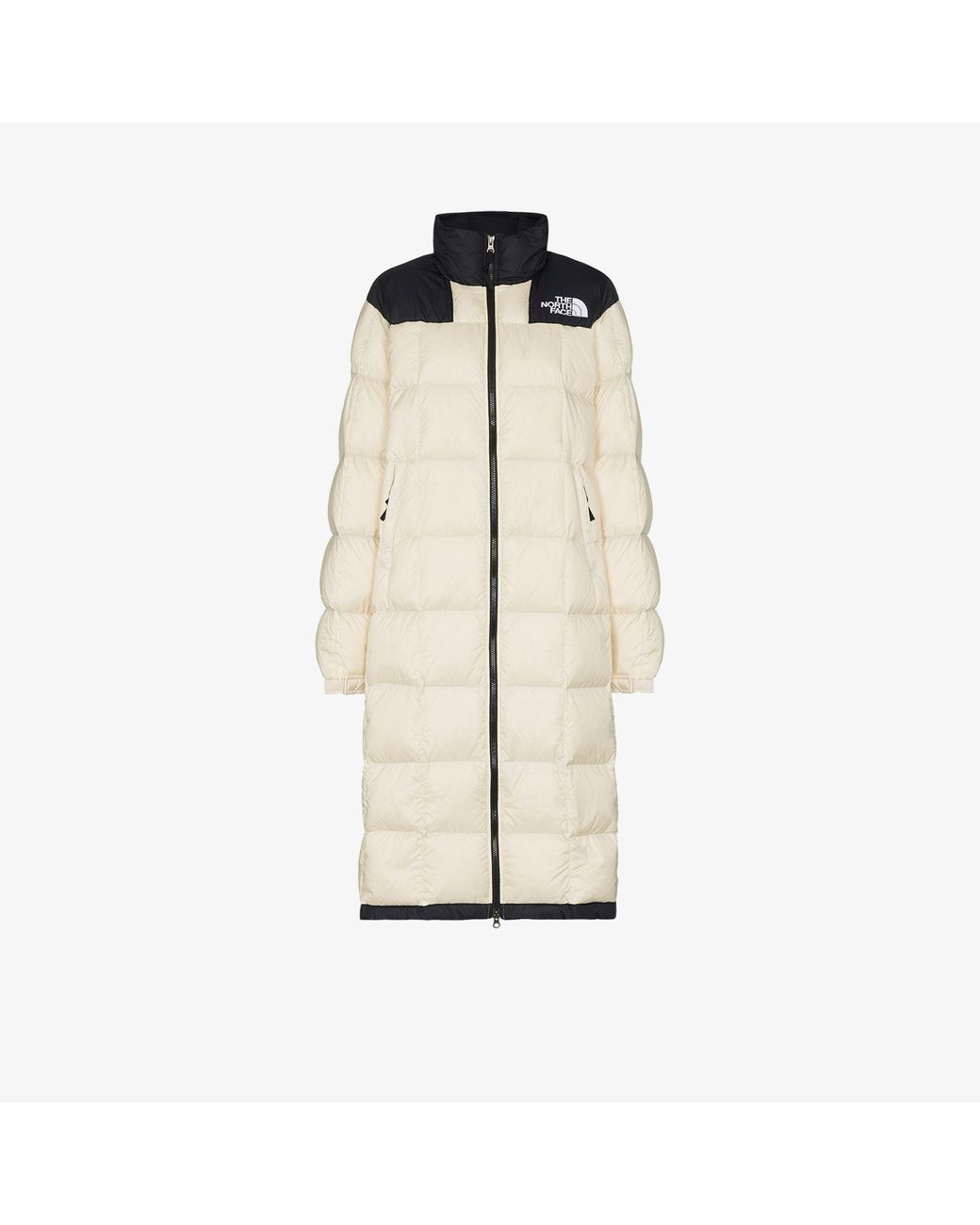 The North Face Lhotse Long Puffer Coat in White | Lyst
