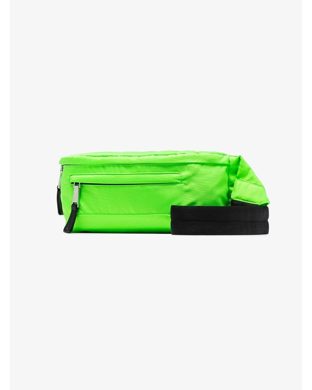 PRADA Puffer Nylon Tote Bag Neon Green 526663