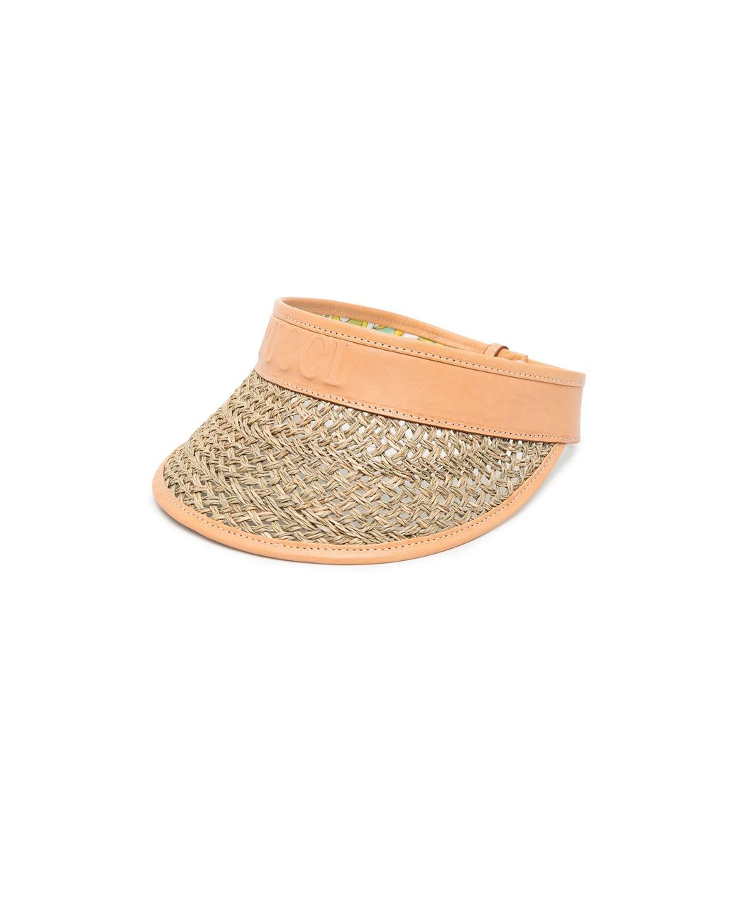 Emilio Pucci Neutral Logo Embossed Visor in Natural | Lyst