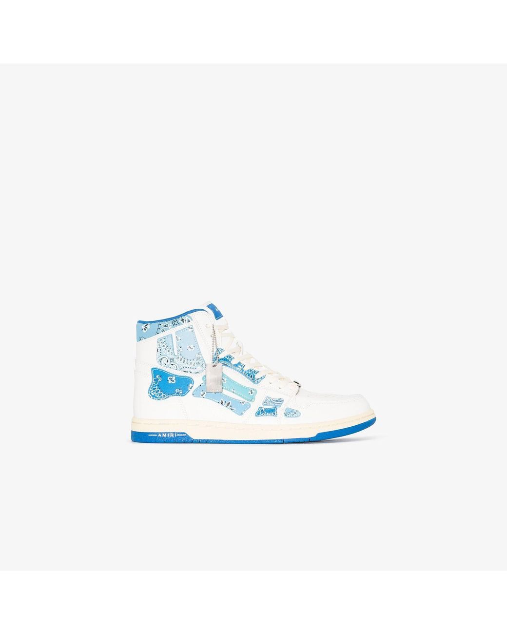 Amiri And Blue Skel-top Hi Bandana Leather Sneakers in White for Men | Lyst