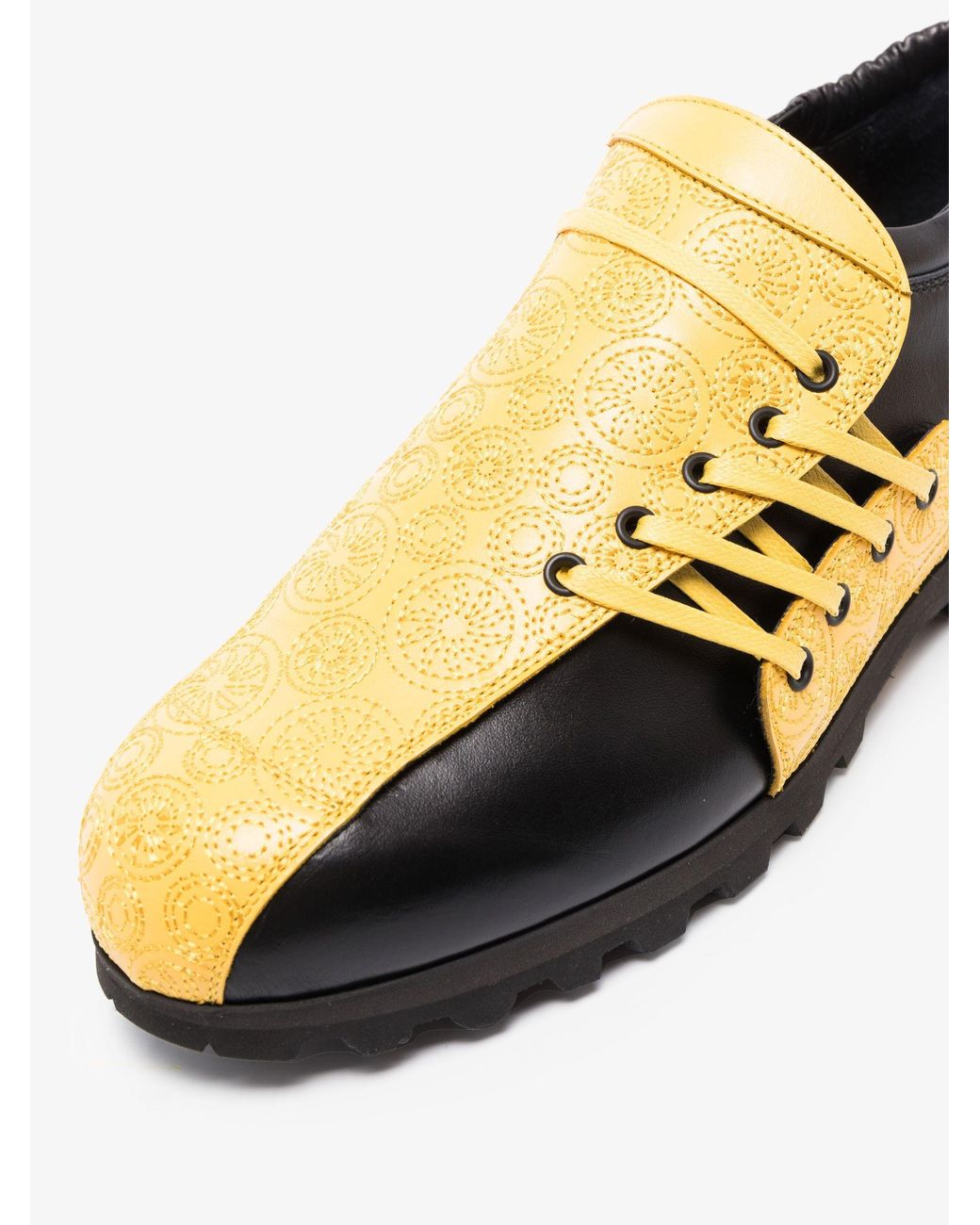 靴 KIKO KOSTADINOV HAIDU LACE-UP Kiko Kostadinov Men's Black And Yellow Haidu Lace-up Leather