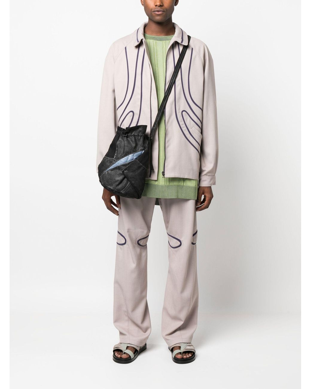 Kiko Kostadinov Contrast Piping Detail Jacket in Pink for Men | Lyst