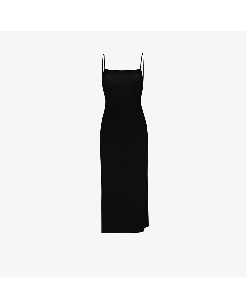 Reformation Hex Square Neck Midi Dress in Black | Lyst