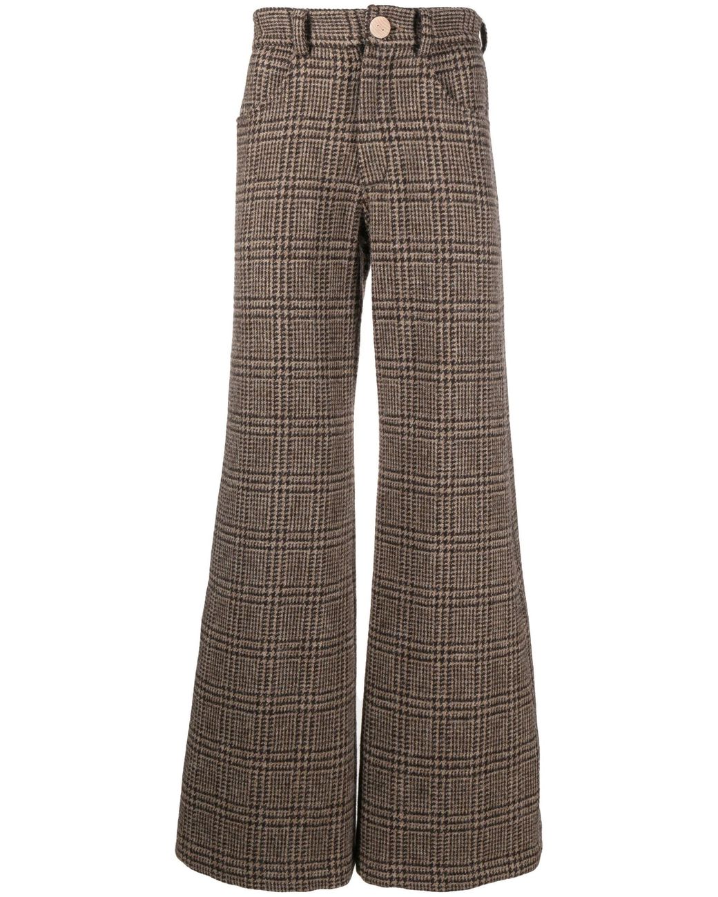 BETHANY WILLIAMS Houndstooth Wool Flared Trousers in Brown for Men | Lyst
